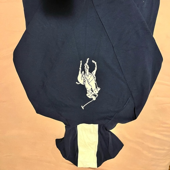 Brand new polo hoodie shirt!!!!! Navy blue and yellow - Picture 2 of 2